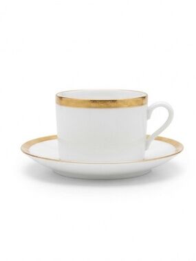 50s Richard Ginori Cup and Saucer Set Gold Greek Key